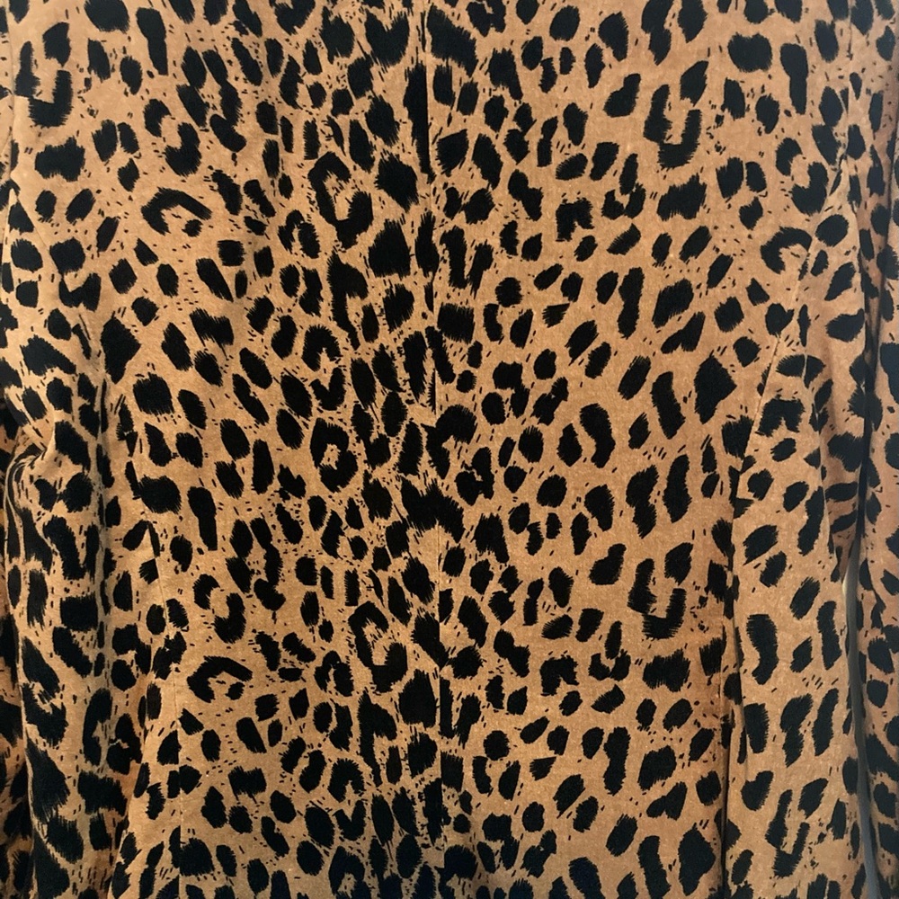PETER NYGARD Leopard Print Blazer Rhinestone Closure Size 8 Animal Print Jacket - Picture 5 of 11